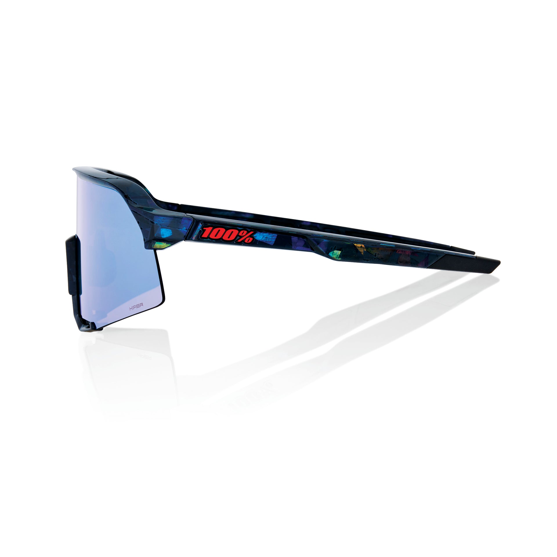 100 Percent S3 HiPER Sunglasses - Black Holographic/Blue Multilayer Mirror Lens