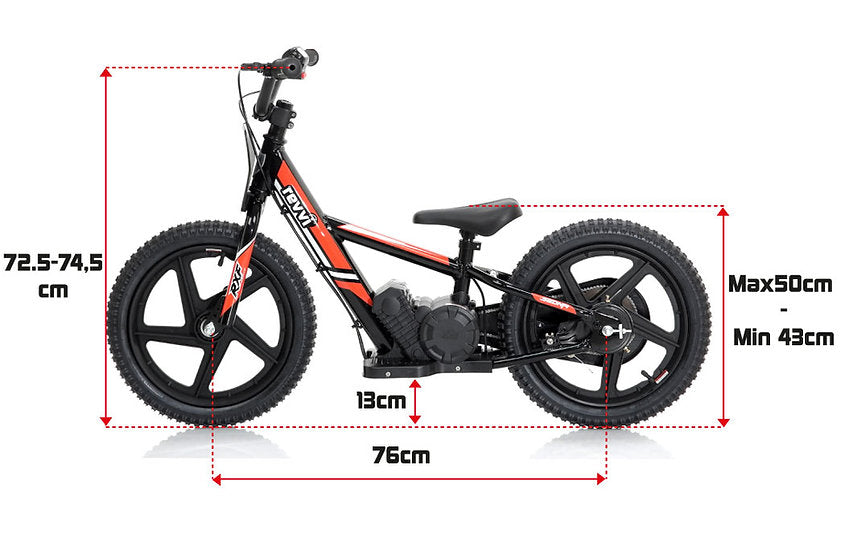 Revvi 16" Kids Electric Balance Bike - Red